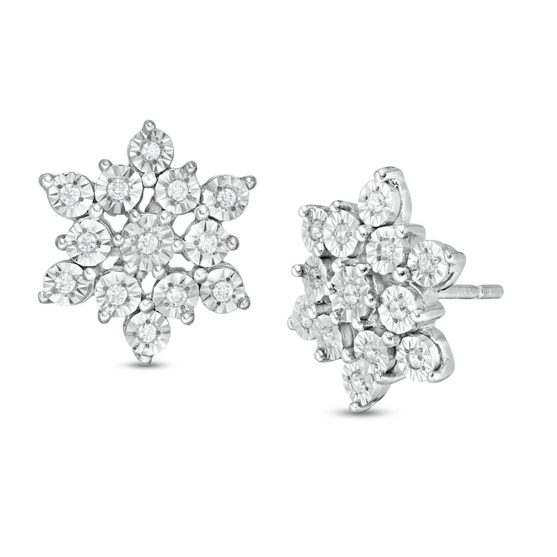 Snowflake lab grown diamond earrings