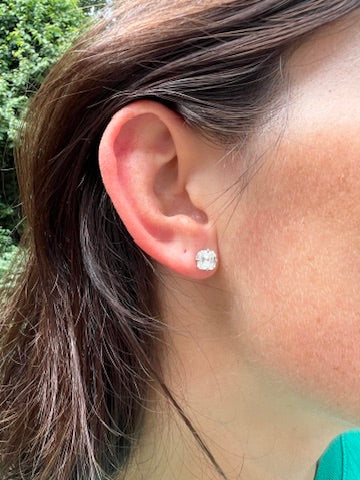 Asscher Lab Grown Diamond Stud Earrings