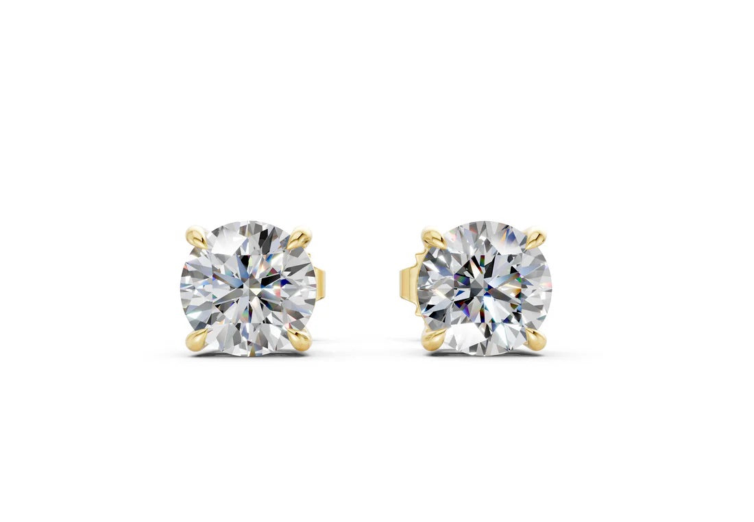 Round Lab Grown Diamond Stud Earrings