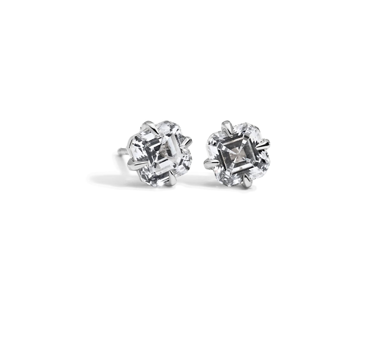 Asscher Lab Grown Diamond Stud Earrings