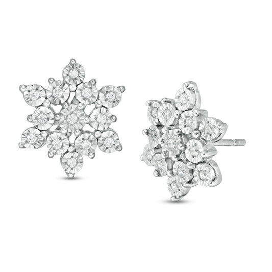 Snowflake lab grown diamond earrings